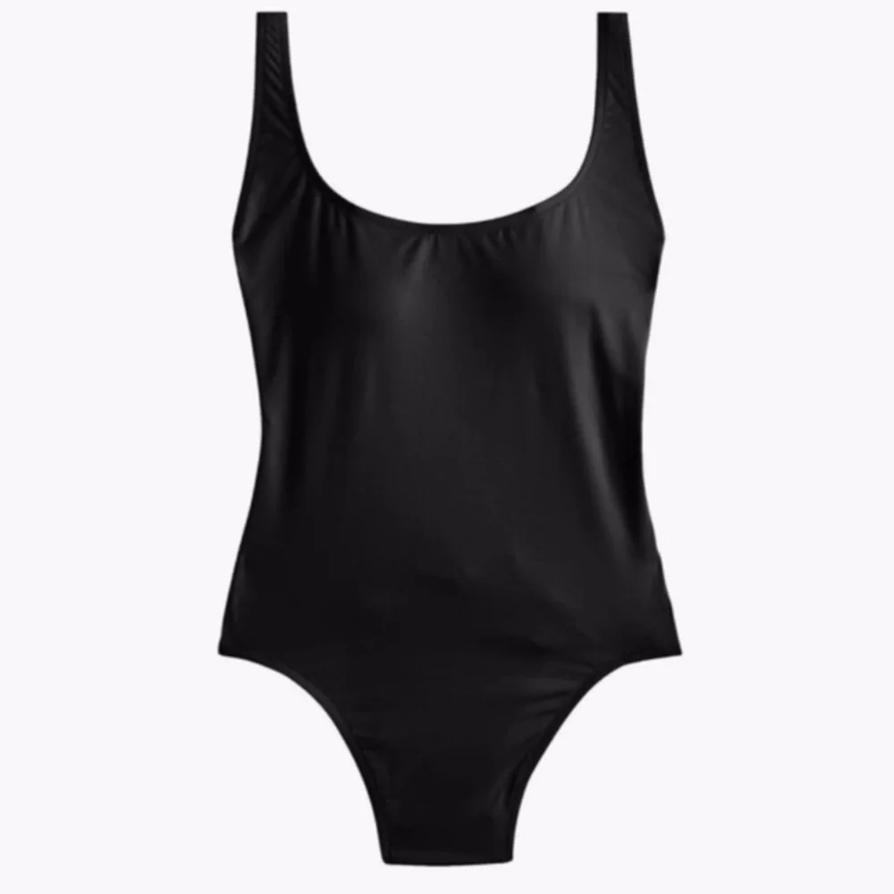 J. Crew Plunging Scoopback One-piece Swimsuit Black Size 16 NWT
